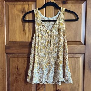 Floral MustardYellow Sleeveless Top Mason Belle